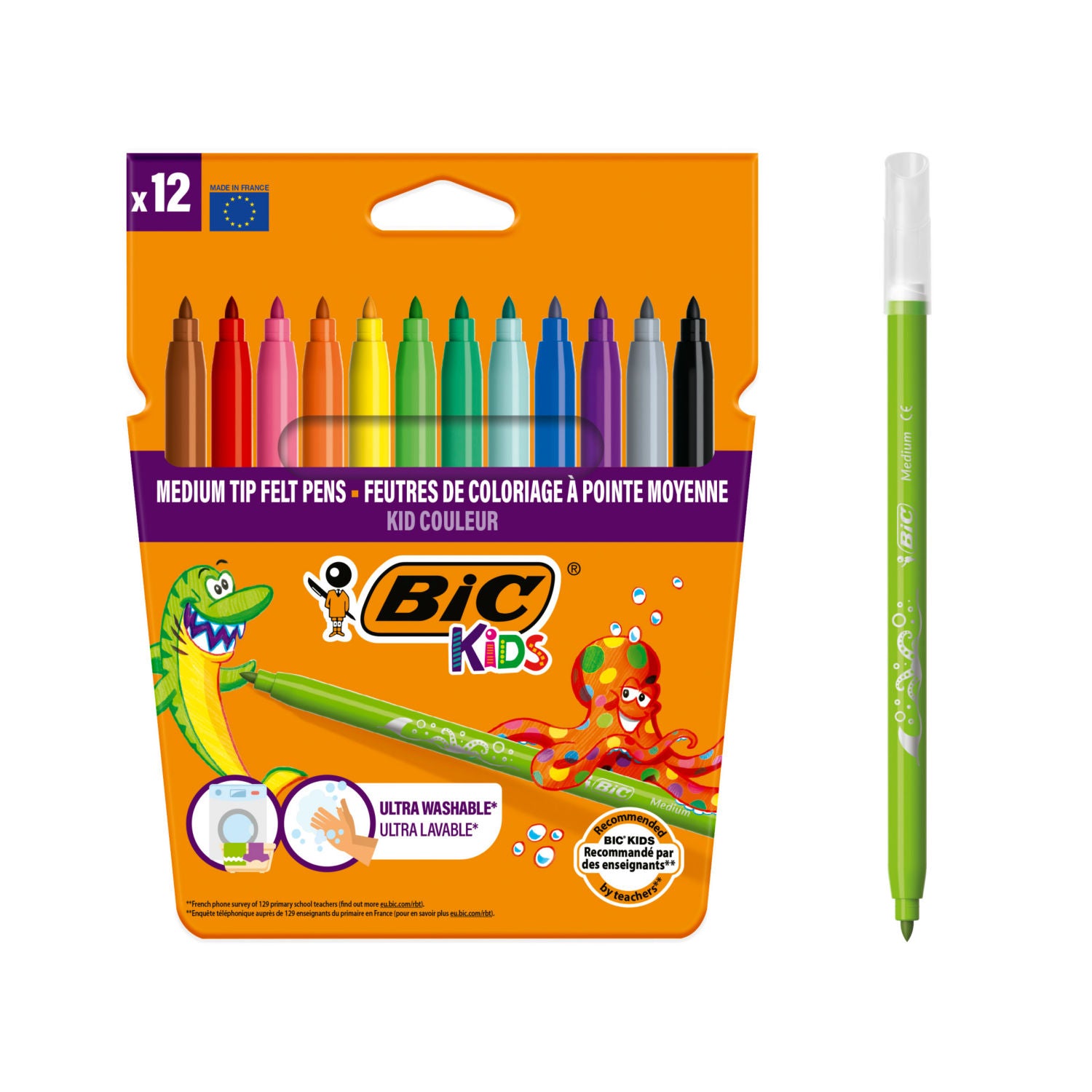Bic Kid Couleur felt pens 12 pack (British brand)