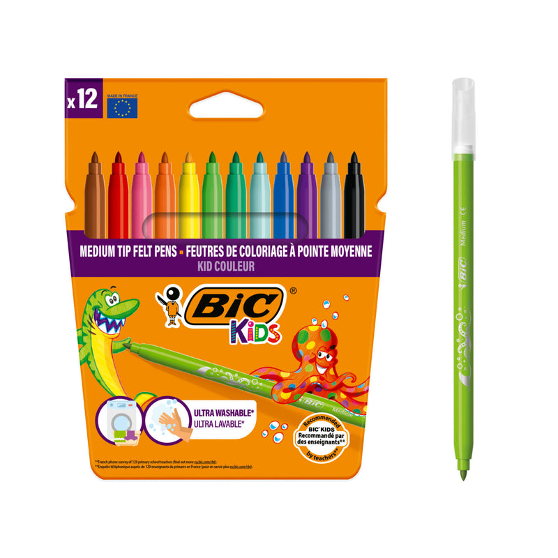 Bic Kid Couleur felt pens 12 pack (British brand)