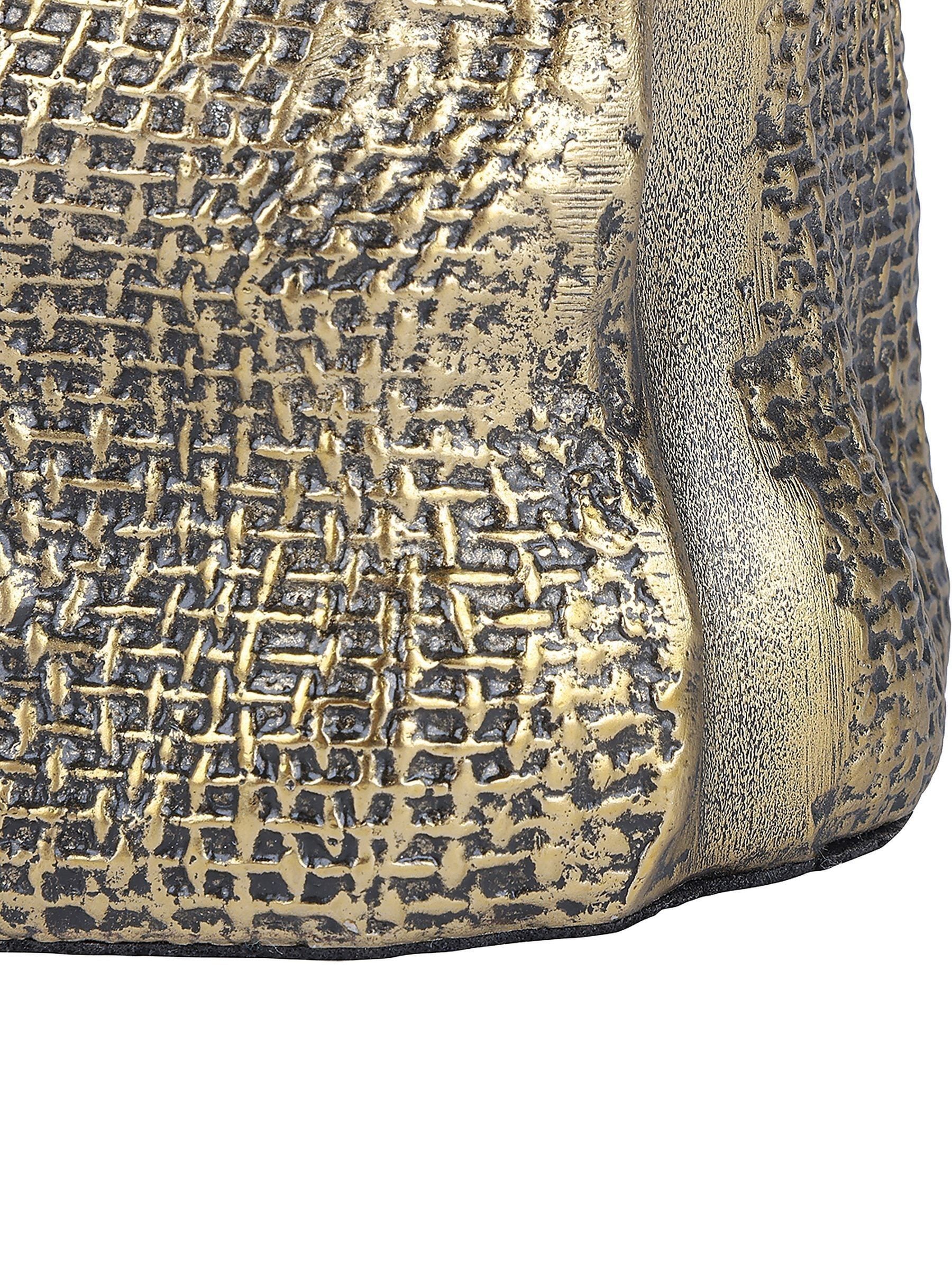 Libra Interiors antique brass gold molten weave candle holder 11.5cm (British brand)