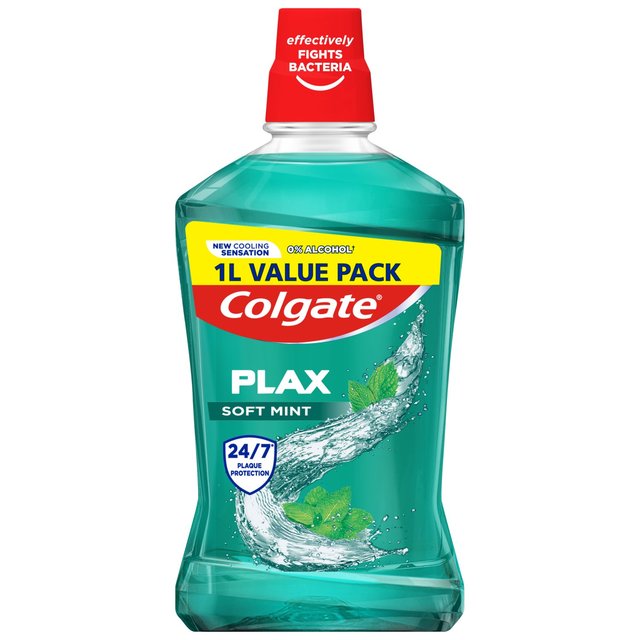 Colgate Plax Soft Mint Mouthwash Alcohol Free 1000ml   1L GOODS M&S   