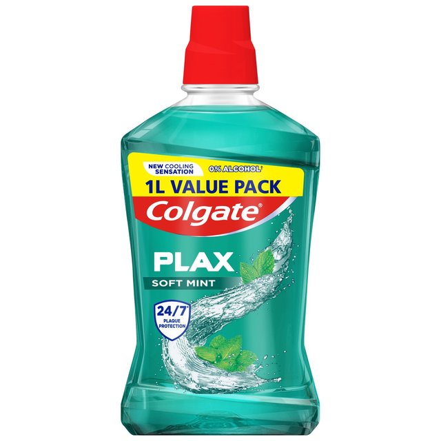 Colgate Plax Soft Mint Mouthwash Alcohol Free 1000ml   1L GOODS M&S   