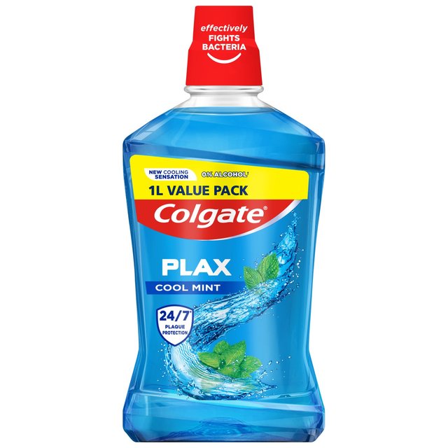 Colgate Plax Cool Mint Mouthwash Alcohol Free 1000ml   1L GOODS M&S   