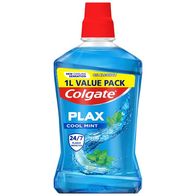 Colgate Plax Cool Mint Mouthwash Alcohol Free 1000ml   1L GOODS M&S   