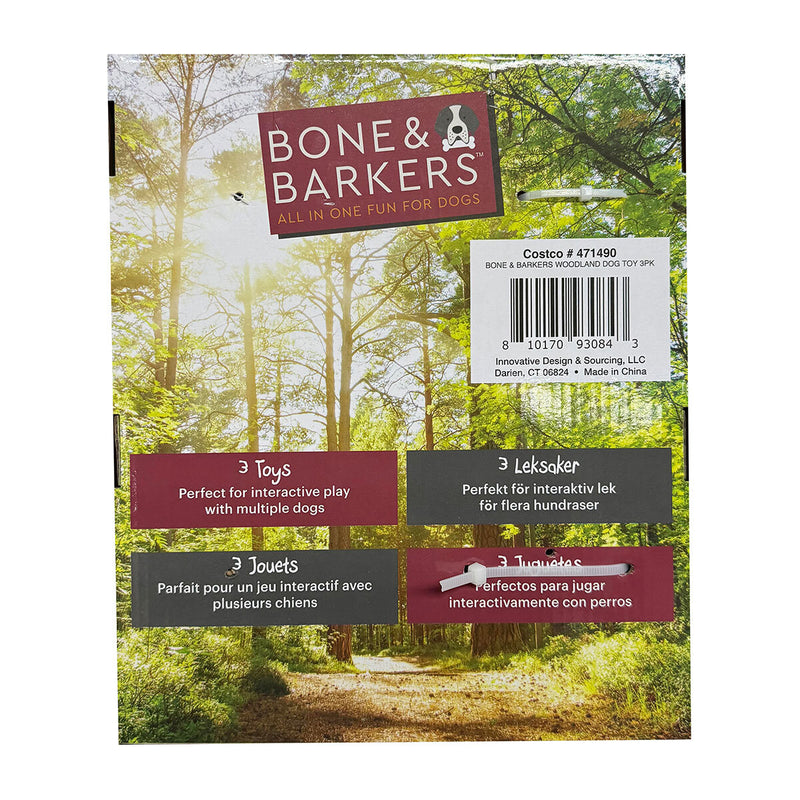 Bone & Barkers Dog Toy Set Woodland 3 Pack - British product