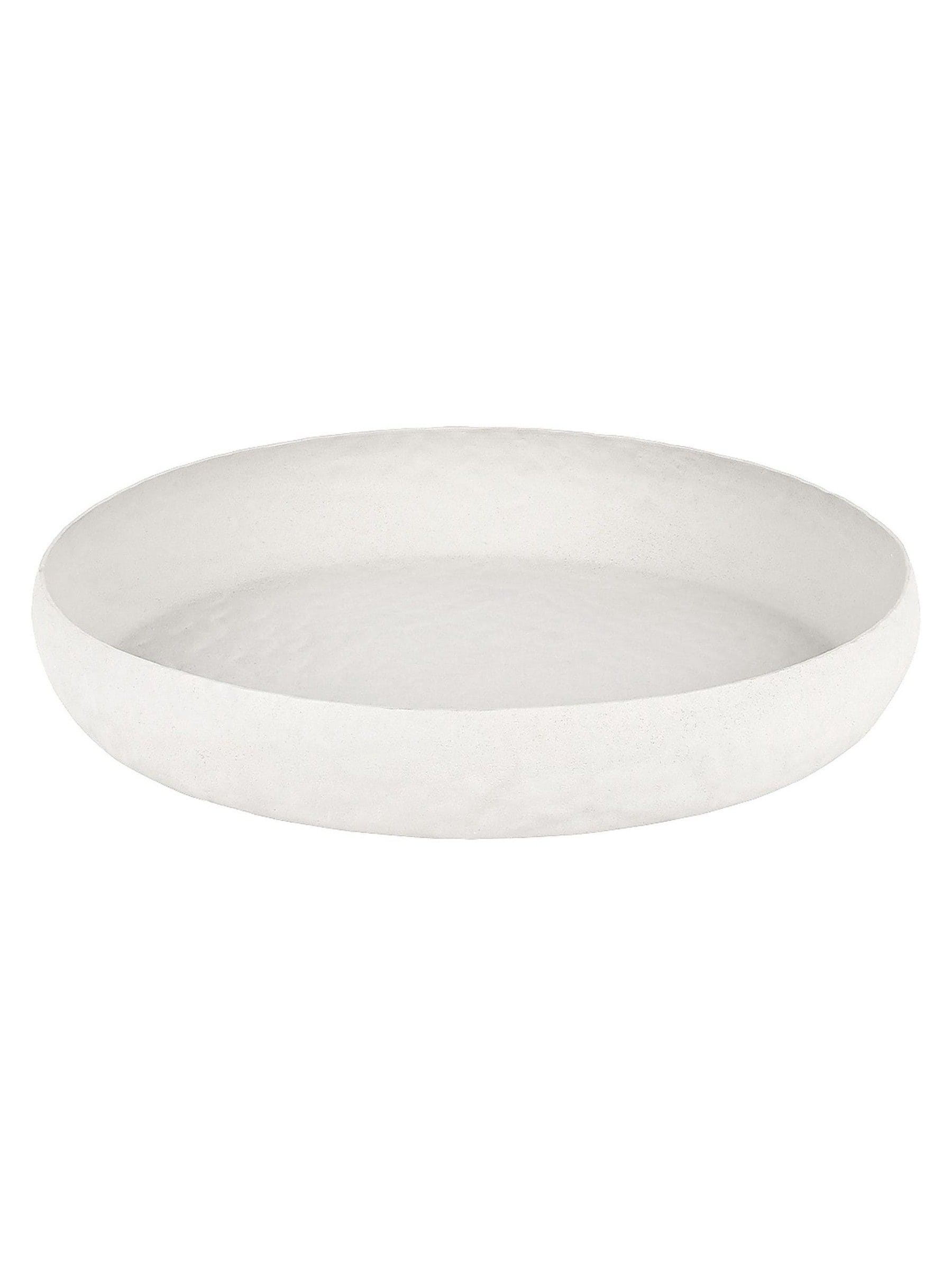 Libra Interiors Samui white stonewash round platter large - British product