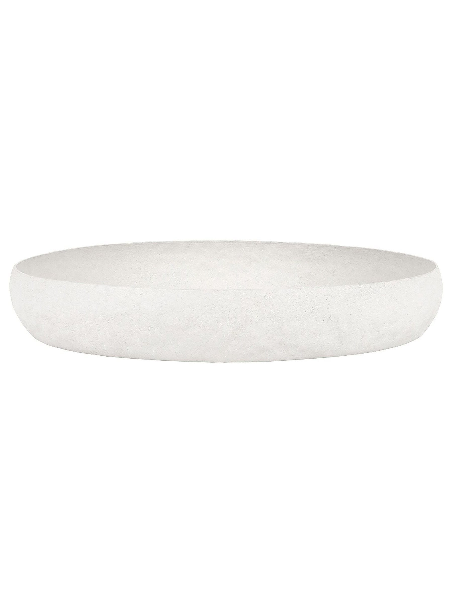 Libra Interiors Samui white stonewash round platter large - British product