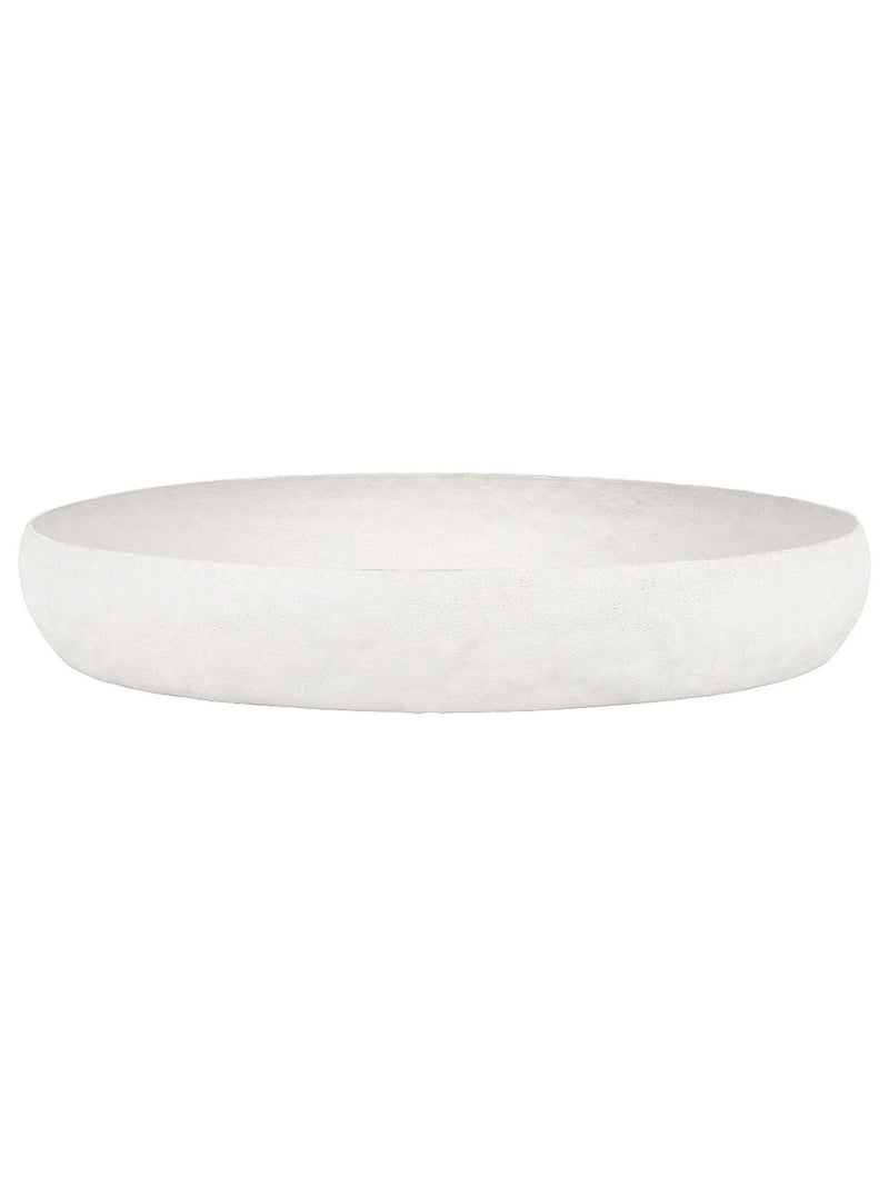 Libra Interiors Samui white stonewash round platter large - British product