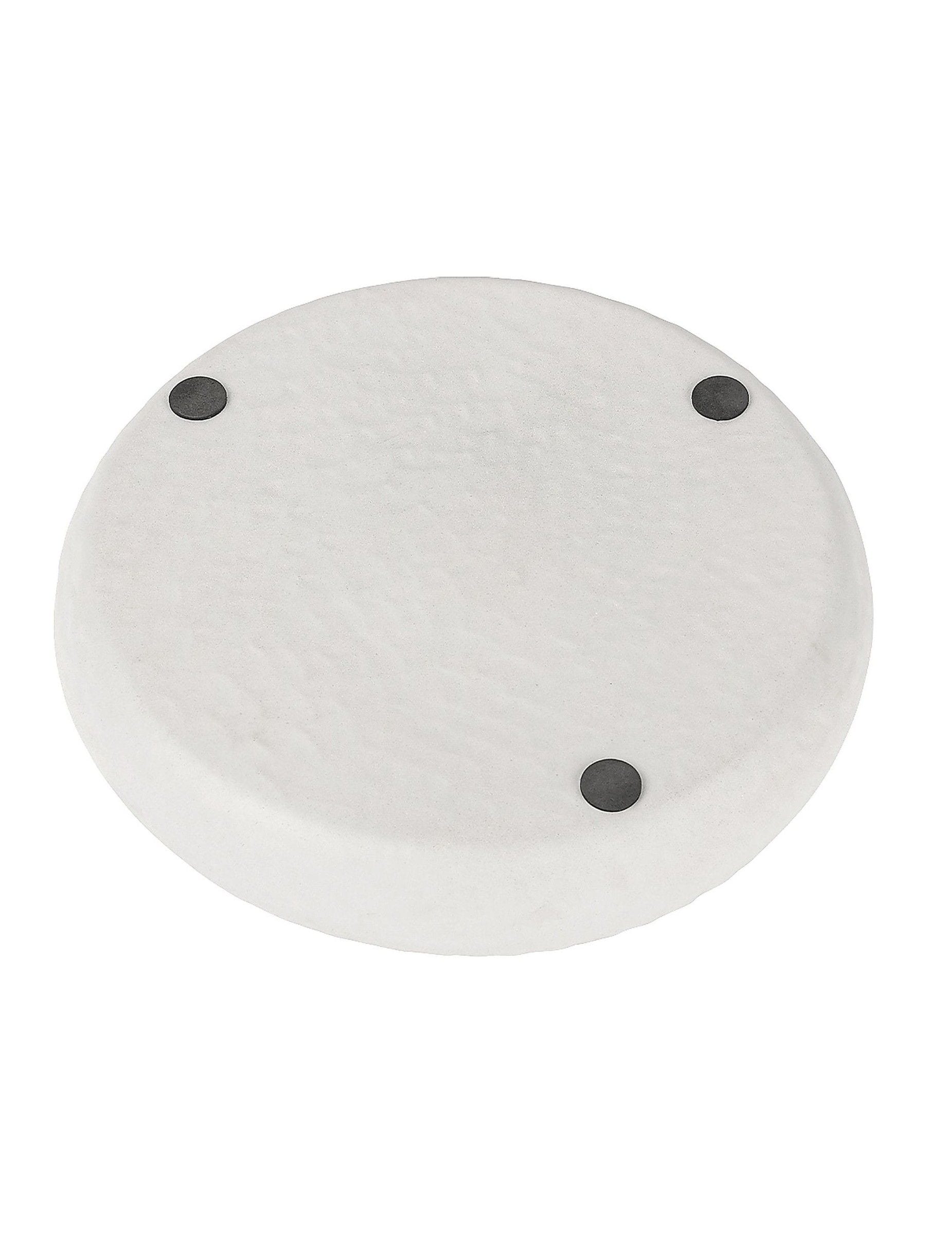 Libra Interiors Samui white stonewash round platter large - British product