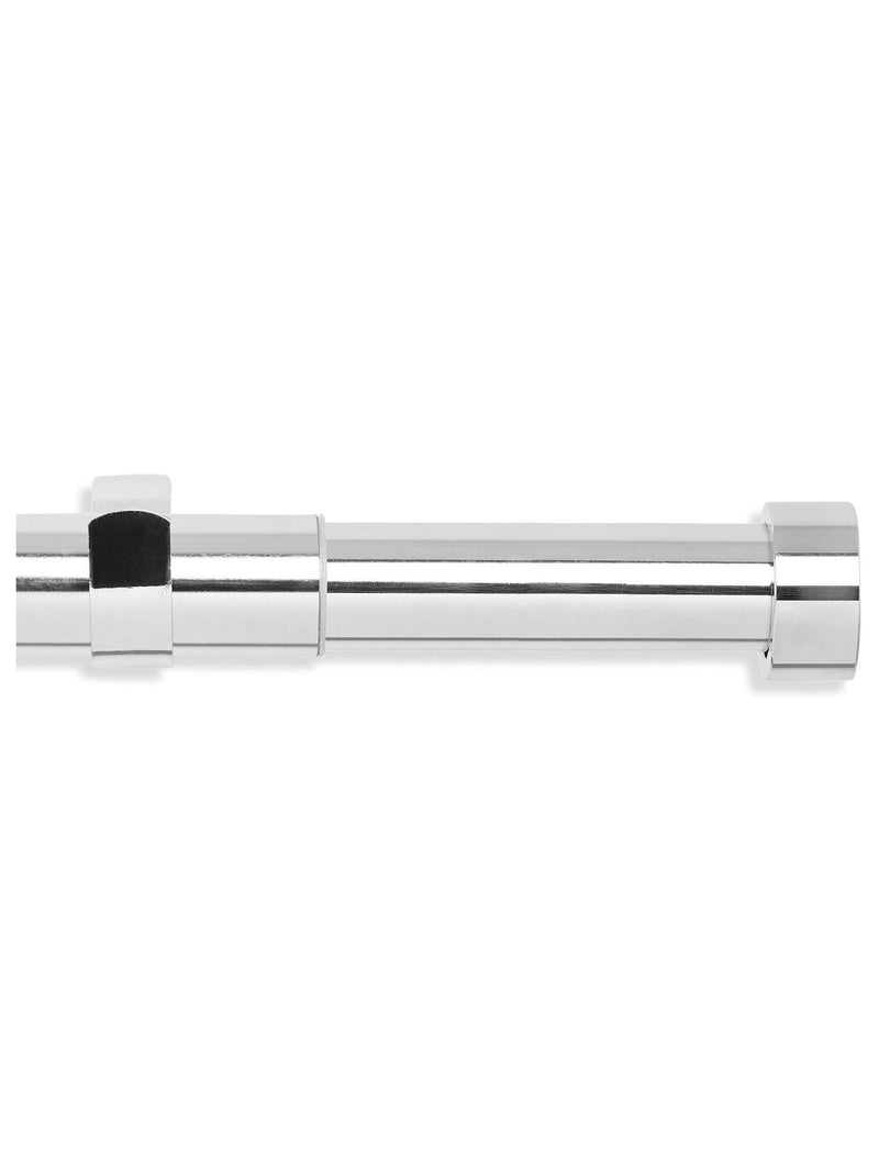 Chrome Stud Finial Extendable 35mm Curtain Pole Kit