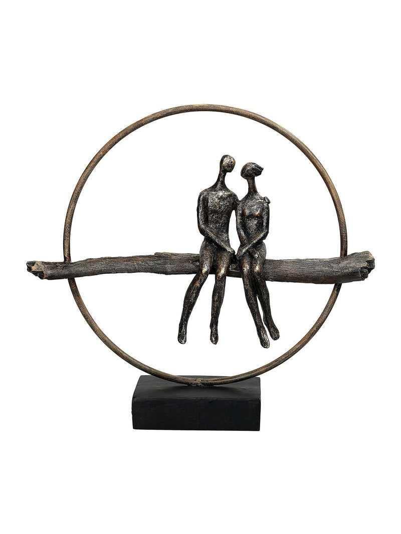 Libra Interiors antique gold bronze couple sculpture, UK version
