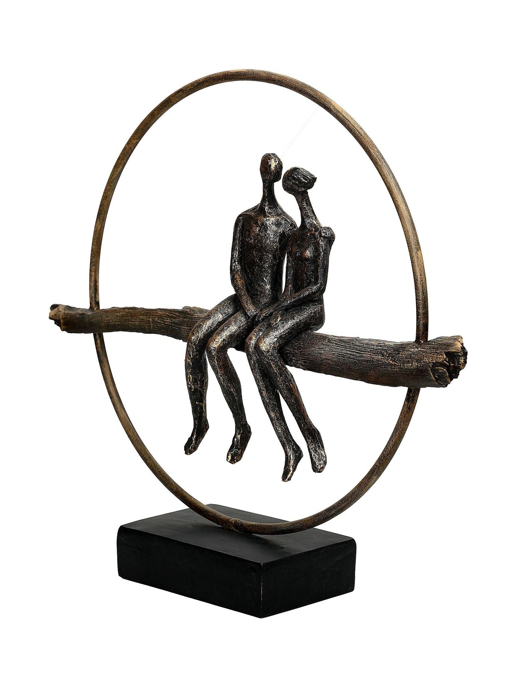 Libra Interiors antique gold bronze couple sculpture, UK version