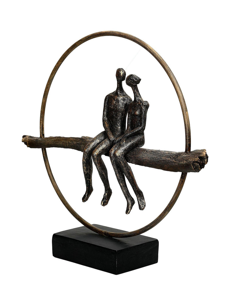 Libra Interiors antique gold bronze couple sculpture, UK version