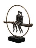 Libra Interiors antique gold bronze couple sculpture, UK version