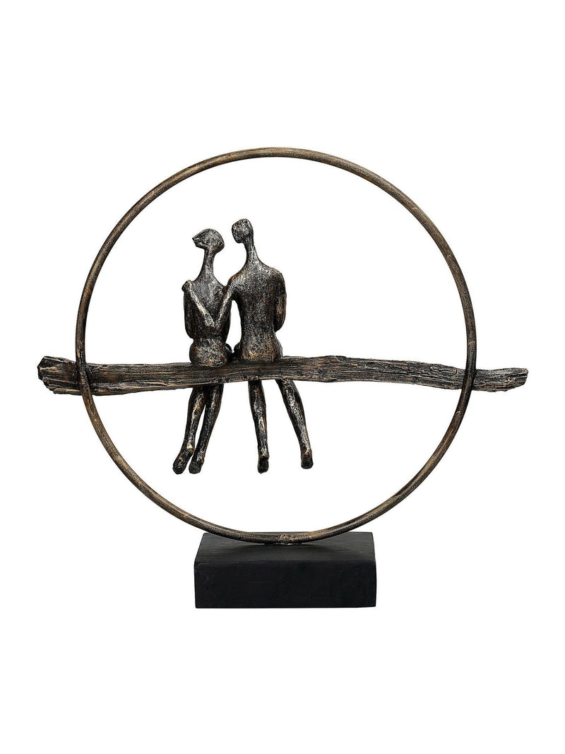 Libra Interiors antique gold bronze couple sculpture, UK version
