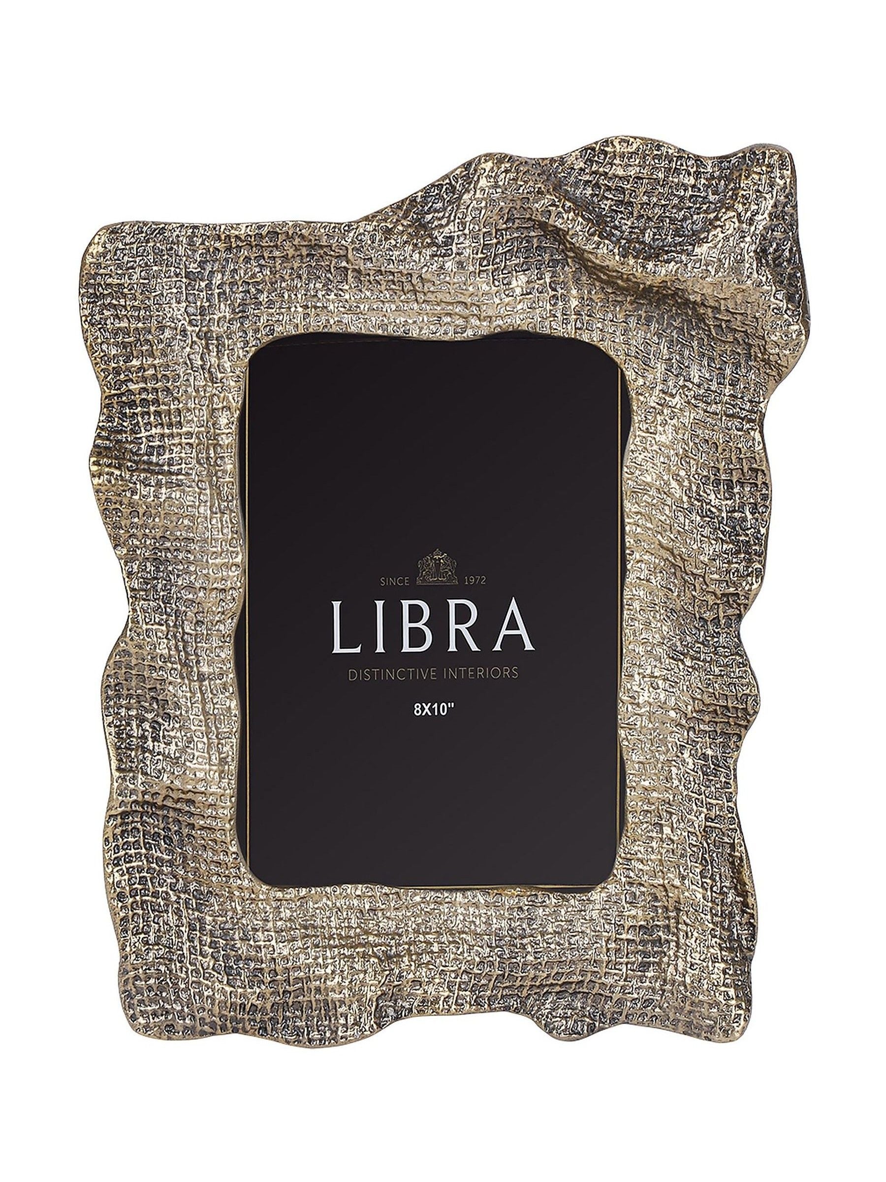 Libra Interiors antique brass gold molten weave photo frame 5x7 (British brand)