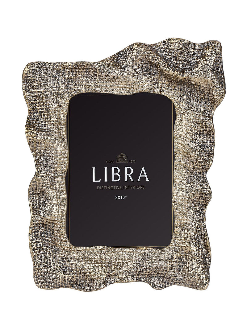 Libra Interiors antique brass gold molten weave photo frame 5x7 (British brand)