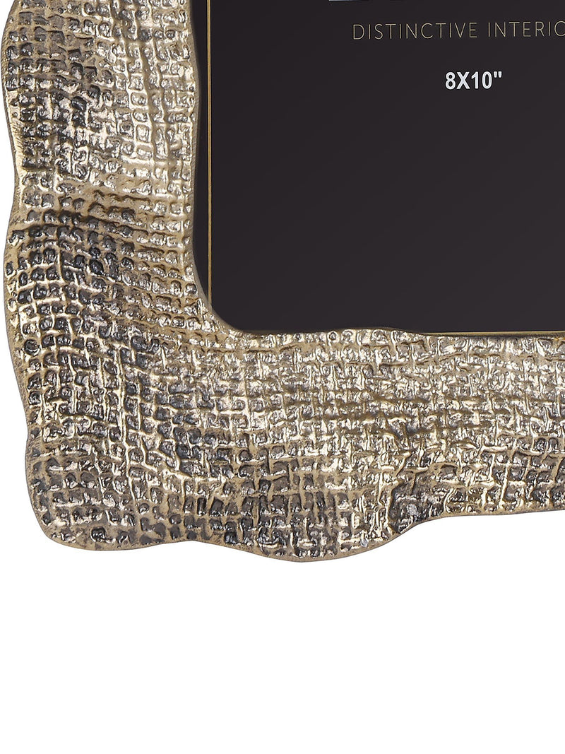 Libra Interiors antique brass gold molten weave photo frame 5x7 (British brand)