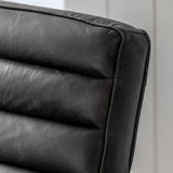 Gallery Datsun antique ebony leather armchair in grey, UK version