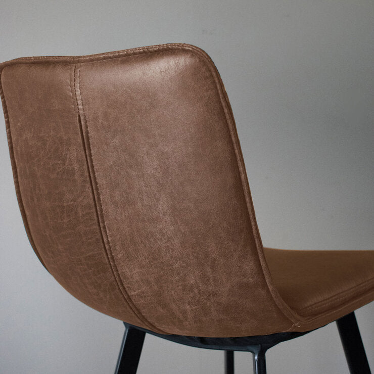 Gallery Henley brown faux leather bar stool 2-pack, imported from the UK