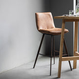 Gallery Henley brown faux leather bar stool 2-pack, imported from the UK