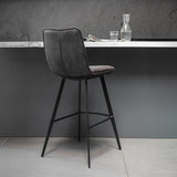 Gallery Henley grey faux leather bar stool 2 pack, UK version