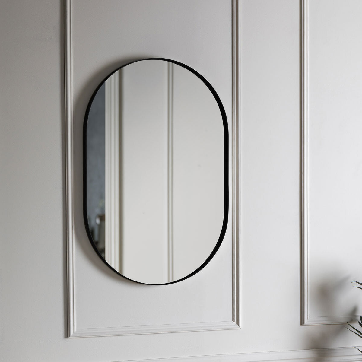 Gallery Hurston Elipse black mirror 60x90cm, imported from the UK