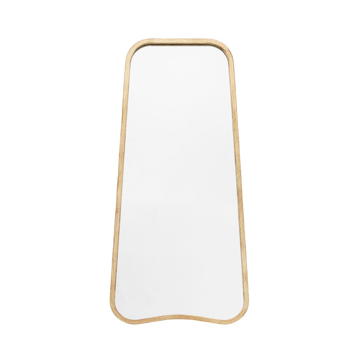 Gallery Kurva gold leaner mirror curved corners, imported from the UK