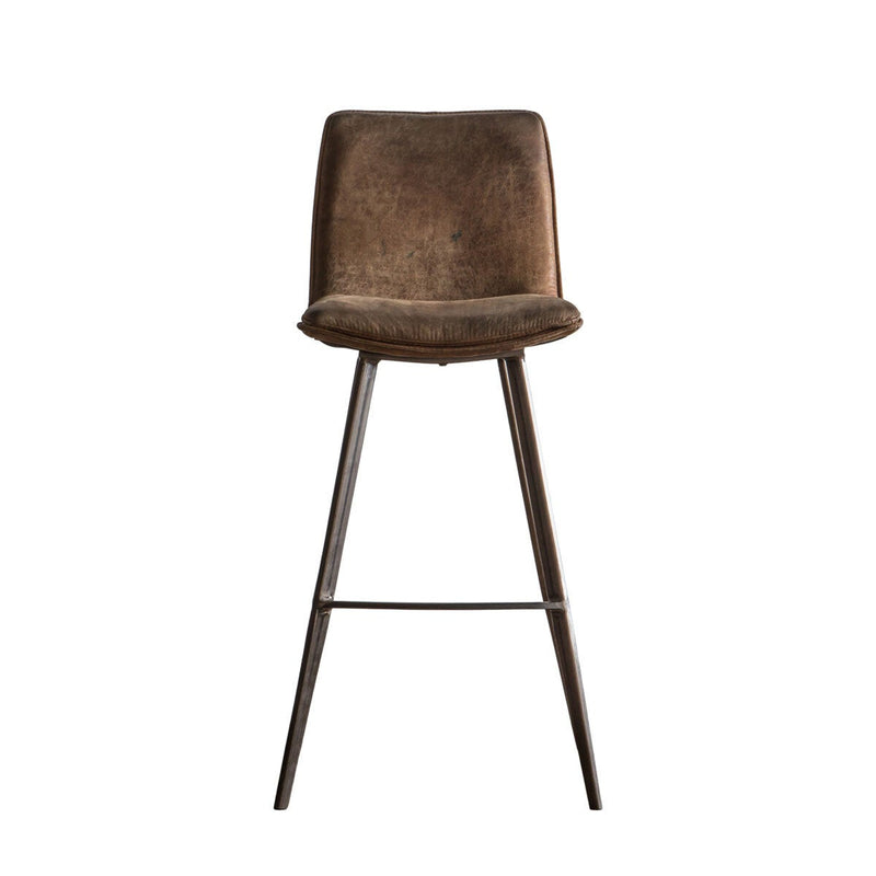 Gallery Henley brown faux leather bar stool 2-pack, imported from the UK
