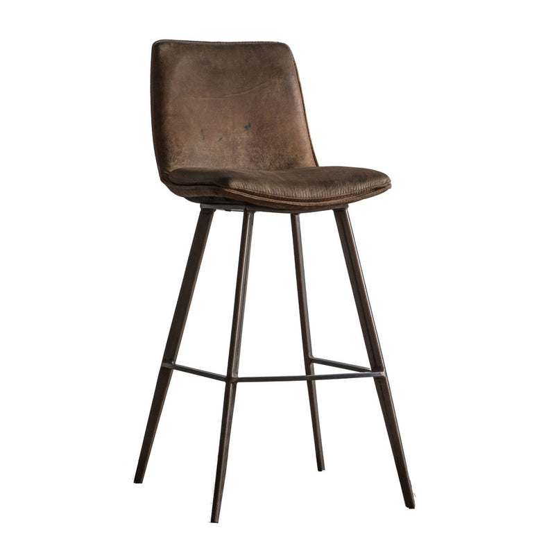 Gallery Henley brown faux leather bar stool 2-pack, imported from the UK