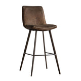 Gallery Henley brown faux leather bar stool 2-pack, imported from the UK