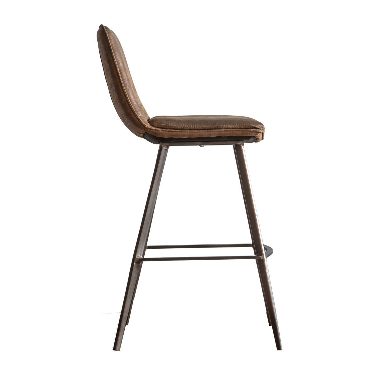 Gallery Henley brown faux leather bar stool 2-pack, imported from the UK