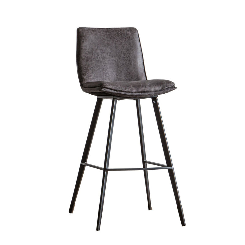 Gallery Henley grey faux leather bar stool 2 pack, UK version