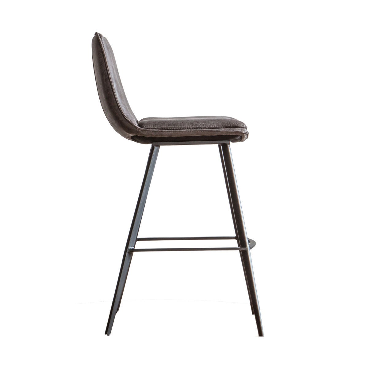 Gallery Henley grey faux leather bar stool 2 pack, UK version