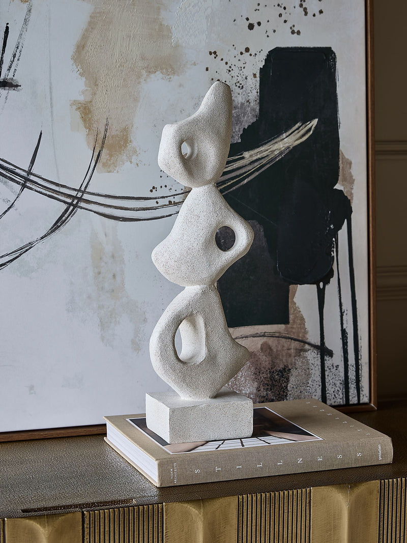 Libra Interiors white aven stacked sculpture 48.5cm (British brand)
