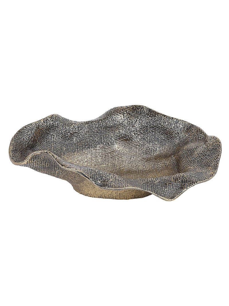 Libra Interiors antique brass gold molten weave bowl - British product