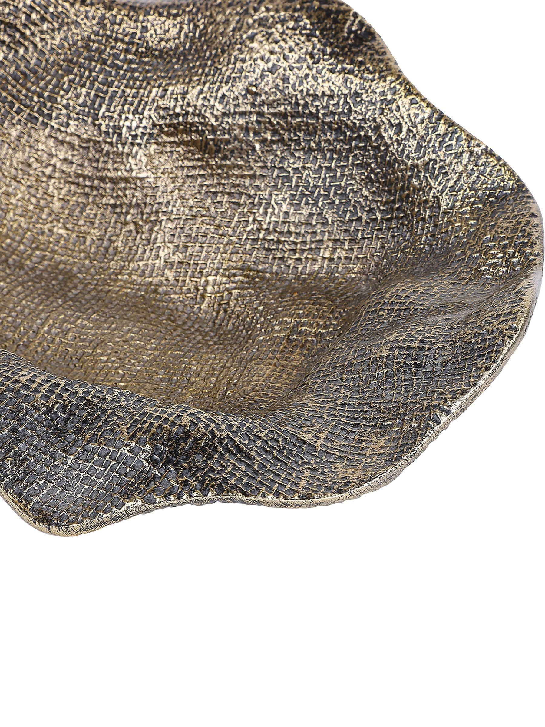 Libra Interiors antique brass gold molten weave bowl - British product