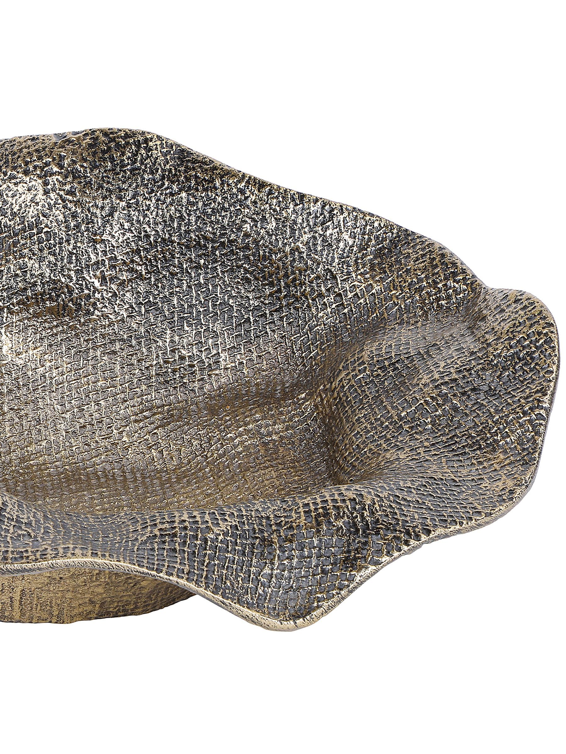 Libra Interiors antique brass gold molten weave bowl - British product