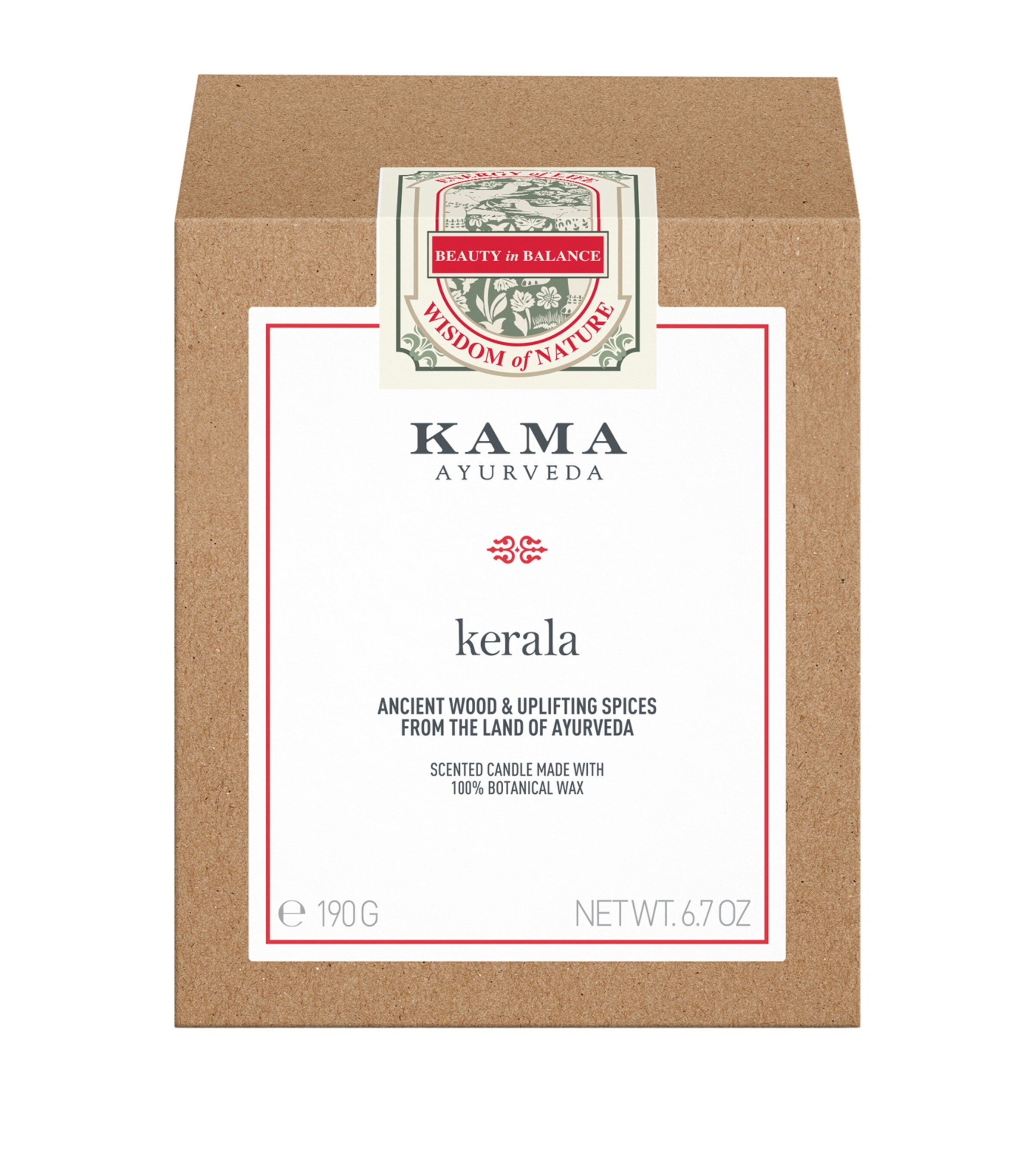 KAMA AYURVEDA Kerala candle 190g, UK version