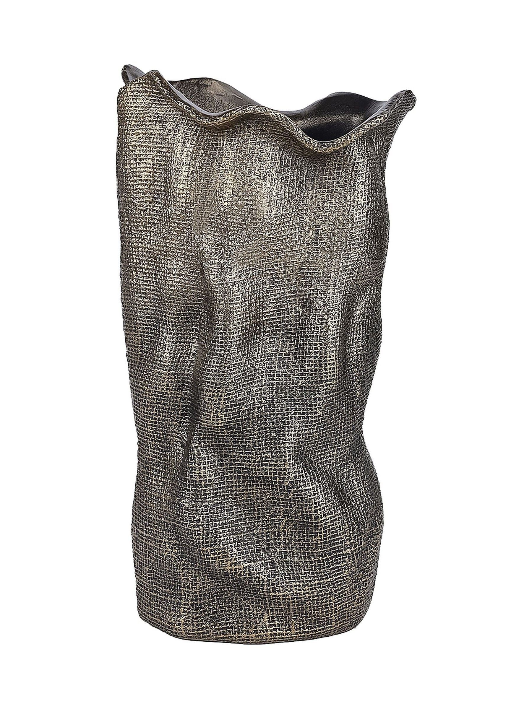 Libra Interiors vase Antique Brass Gold Molten Weave Large, imported from the UK