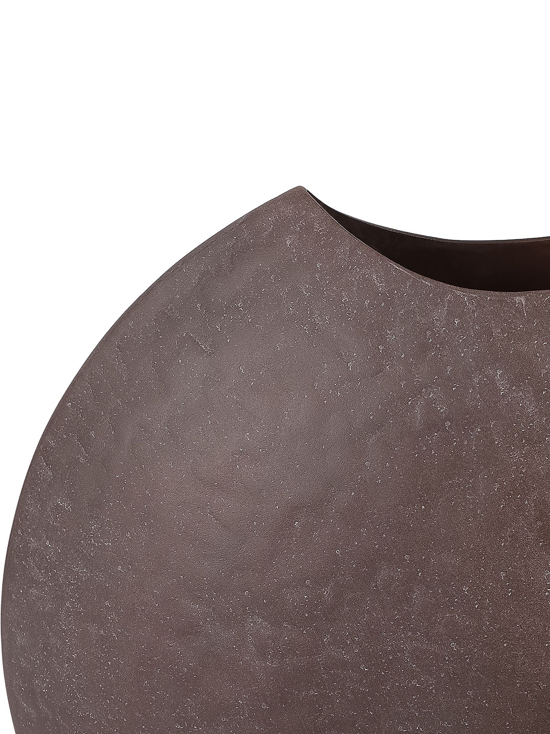 Libra Interiors Samui Moon Vase brown stonewash finish - British product