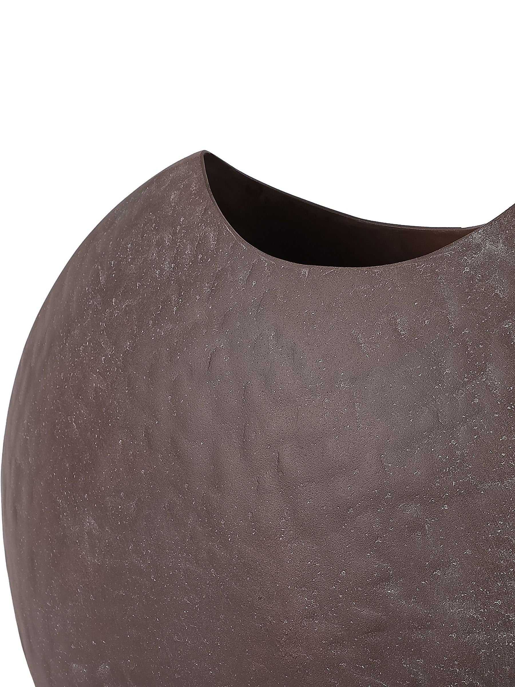 Libra Interiors Samui Moon Vase brown stonewash finish - British product