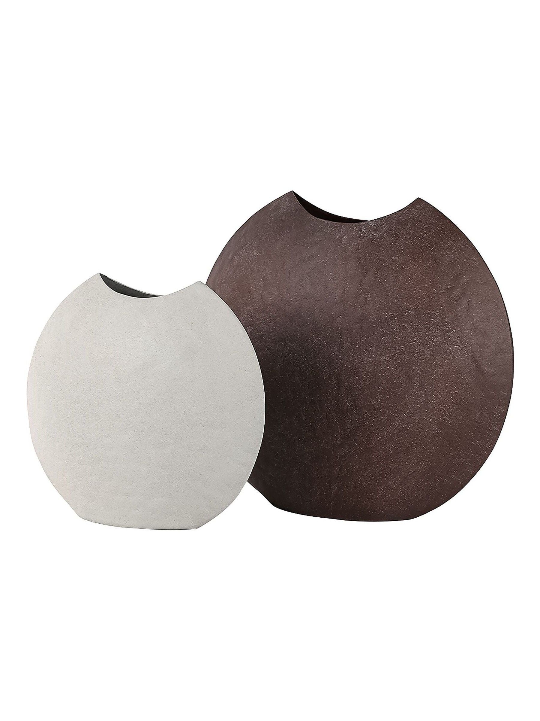 Libra Interiors Samui Moon Vase brown stonewash finish - British product
