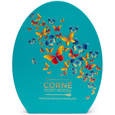 Costco UK Corne Port-Royal شوكولاتة بلجيكية فاخرة، علبة ربيع زرقاء، علبة هدايا شوكولاتة 396 جرام - اشترِ عبر الإنترنت من McGrocer