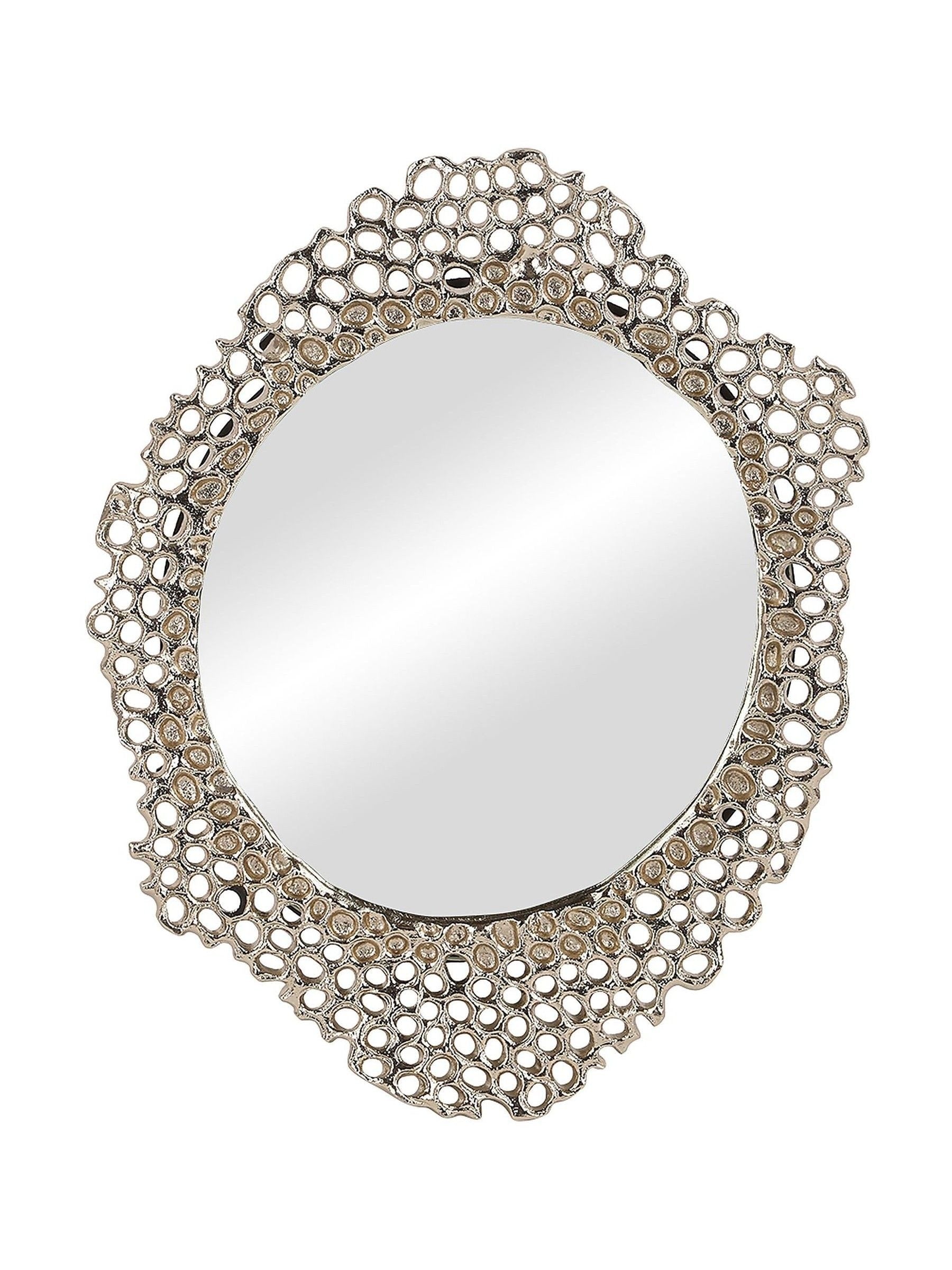 Libra Interiors Gold Miel cast aluminium small mirror (British brand)