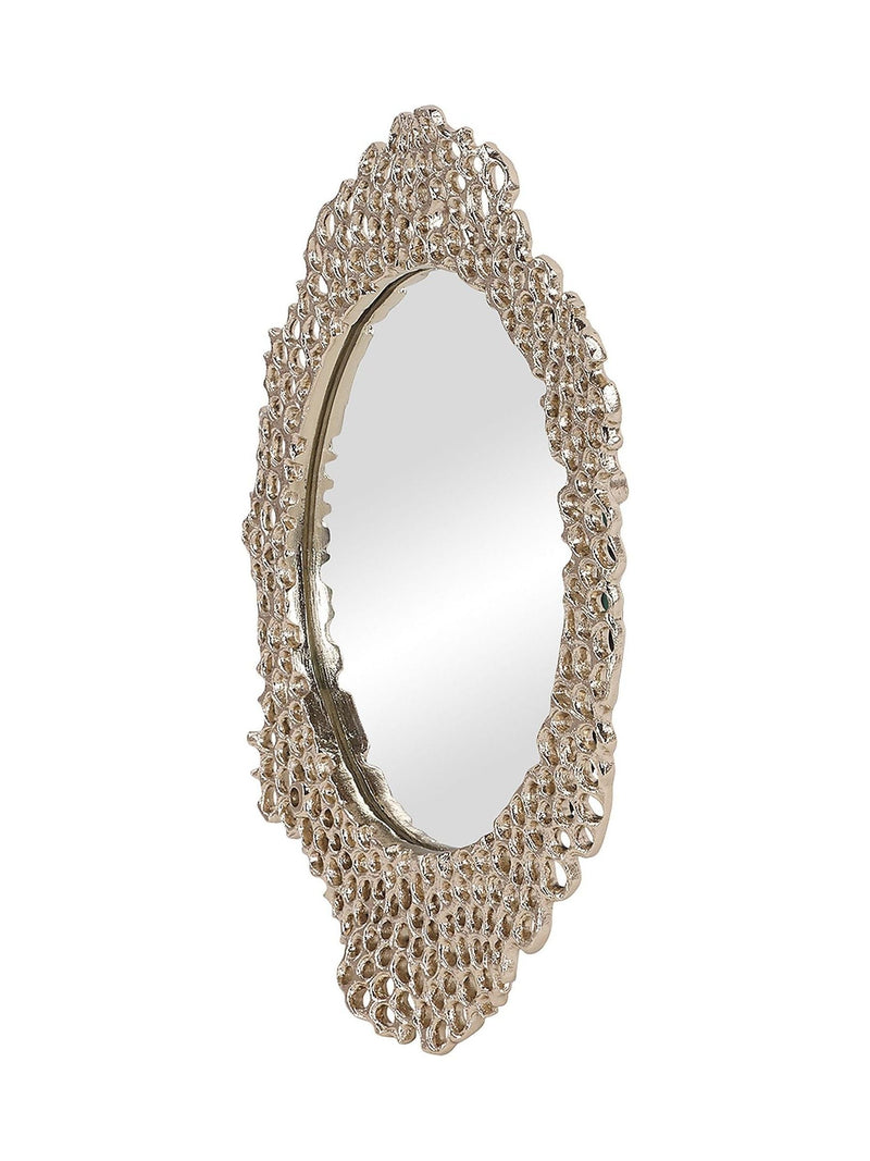 Libra Interiors Gold Miel cast aluminium small mirror (British brand)