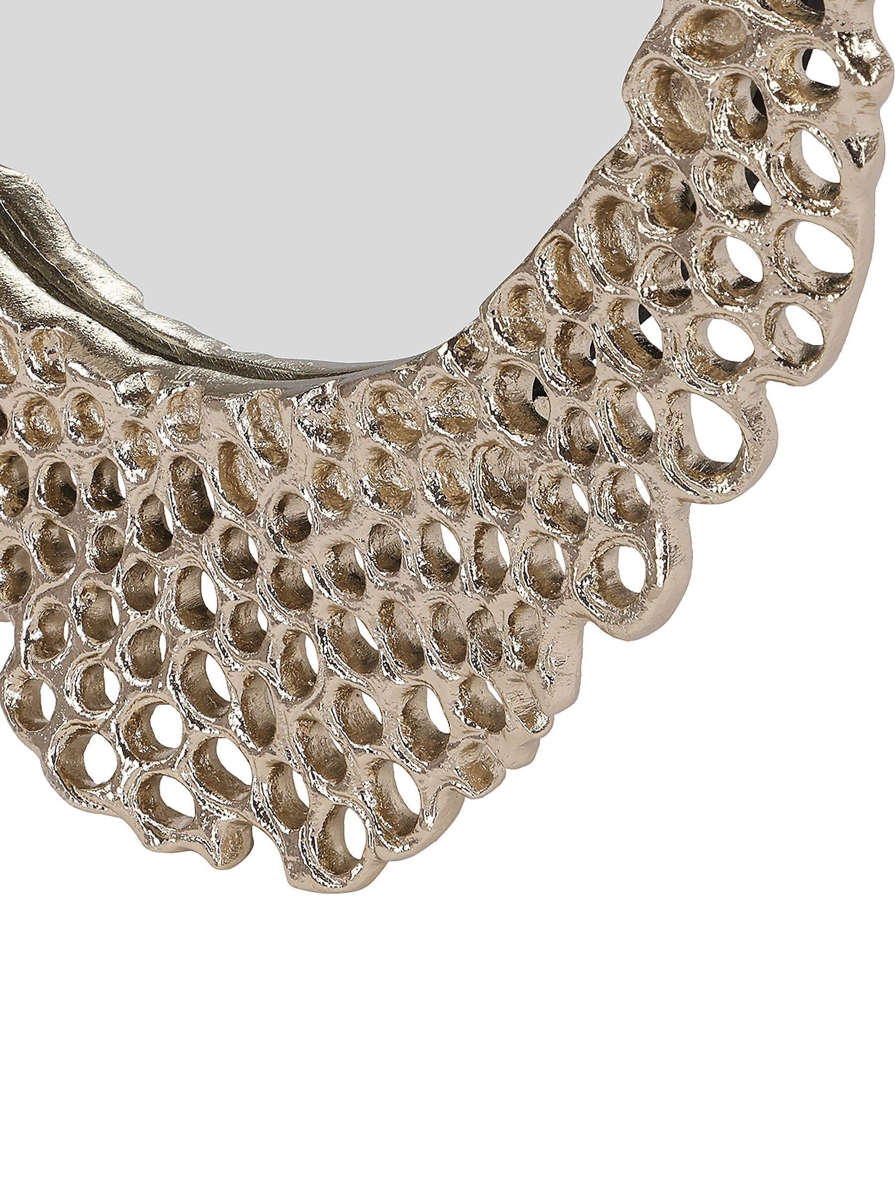 Libra Interiors Gold Miel cast aluminium small mirror (British brand)