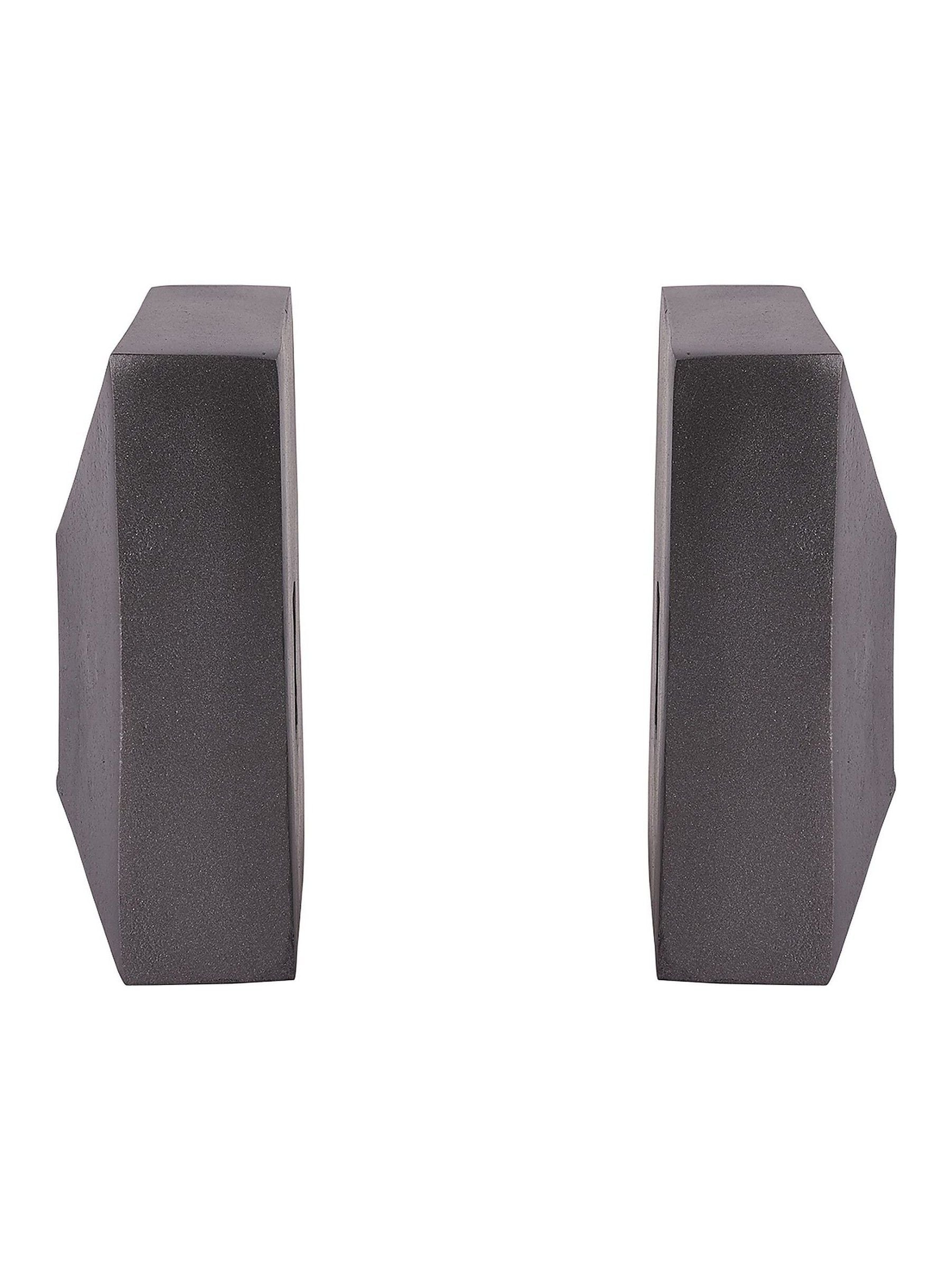 Libra Interiors bookends set of two grey geometric antique lead aluminium (British brand)