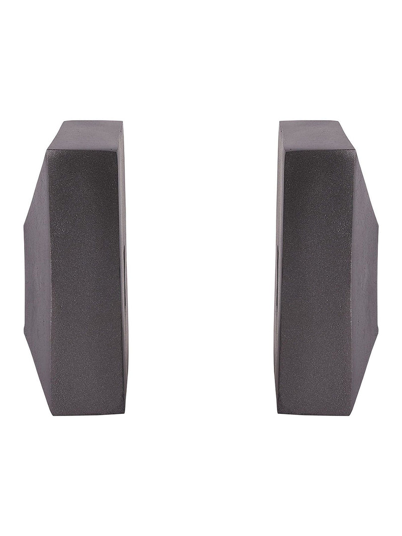 Libra Interiors bookends set of two grey geometric antique lead aluminium (British brand)