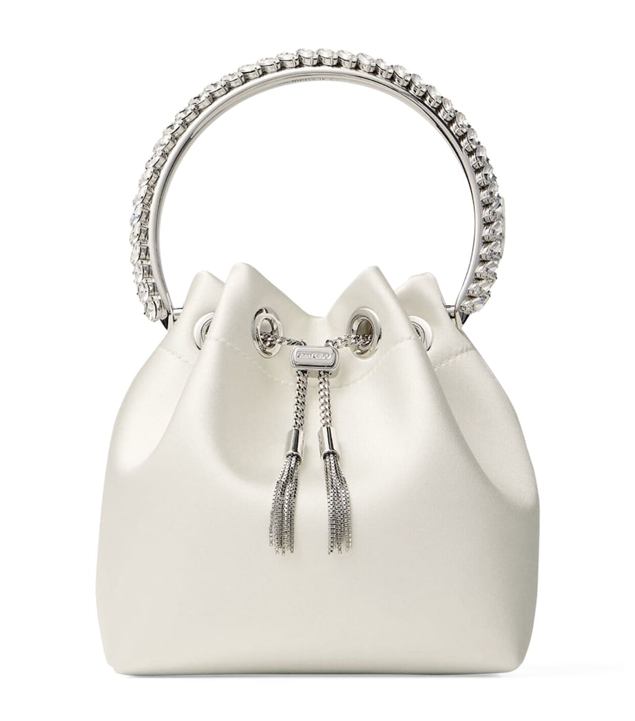 Jimmy Choo satin Bon Bon top-handle bag, imported from the UK
