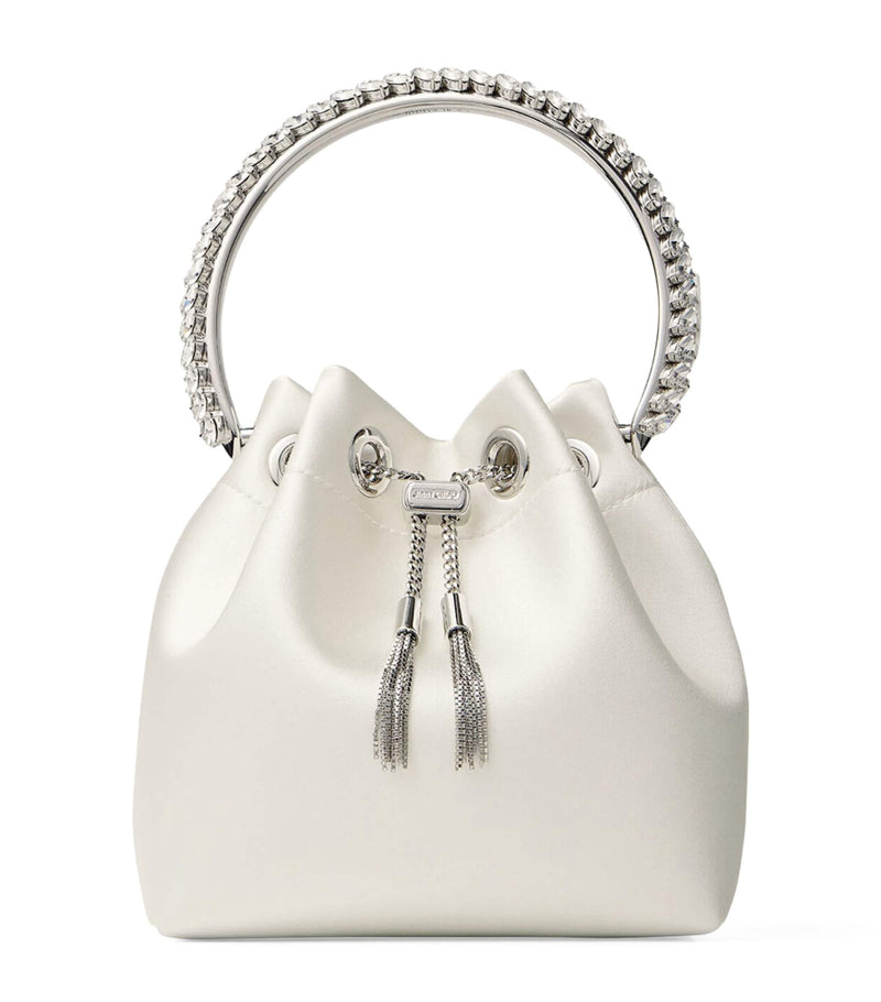 Jimmy Choo satin Bon Bon top-handle bag, imported from the UK
